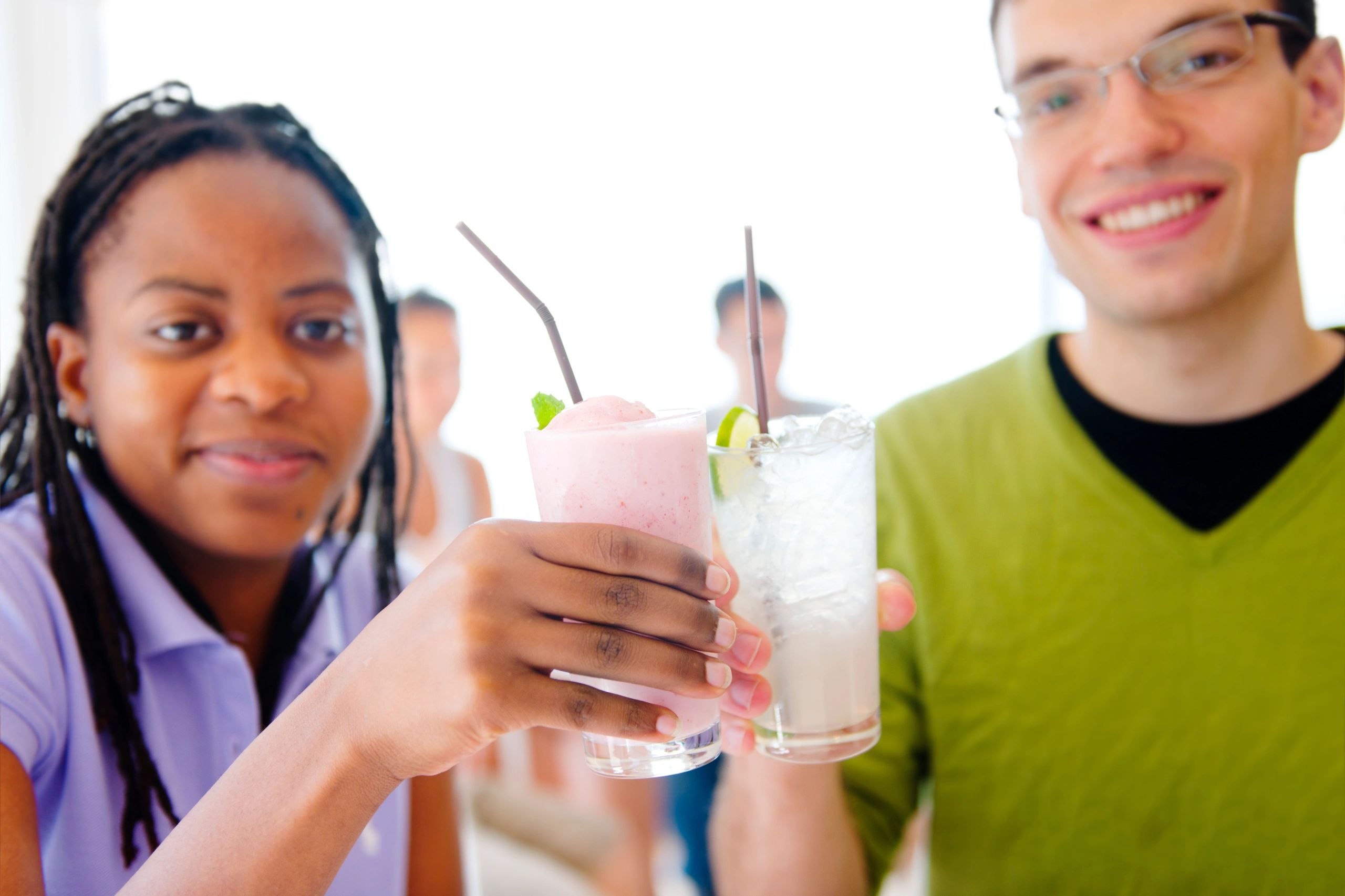 Friends enjoying drinks at a celebration